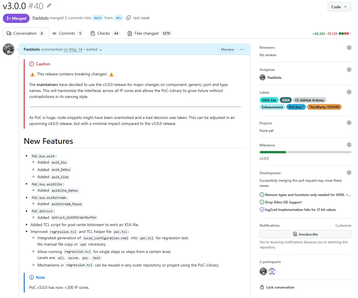 Screenshot of the PoC-Library release and the new features